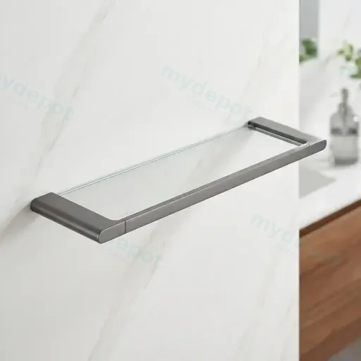 VOG Series Gun Metal Grey Glass Shelf