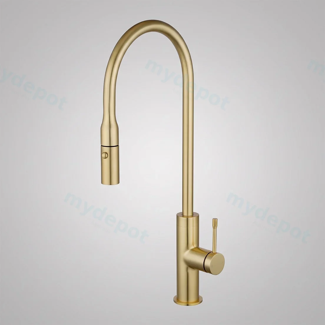 Light Brushed Brass Pull Out Kitchen Mixer