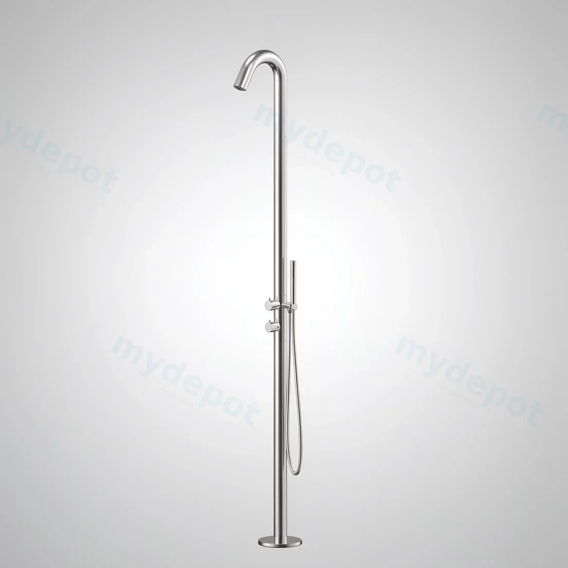 Round Out-Door Use Stainless Steel Freestanding Shower With Handheld Shower