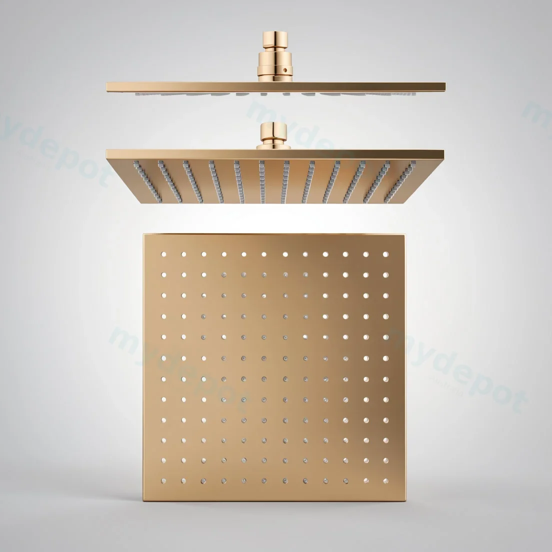 Square Rose Gold Brass Shower Head 250mm