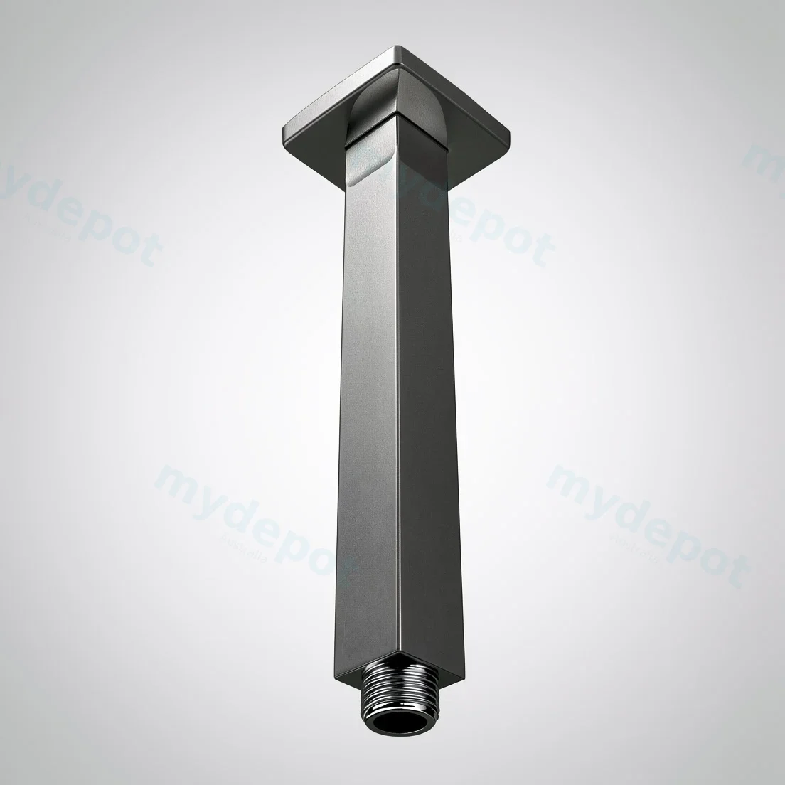 Square Gun Metal Grey Ceiling Shower Arm 200mm