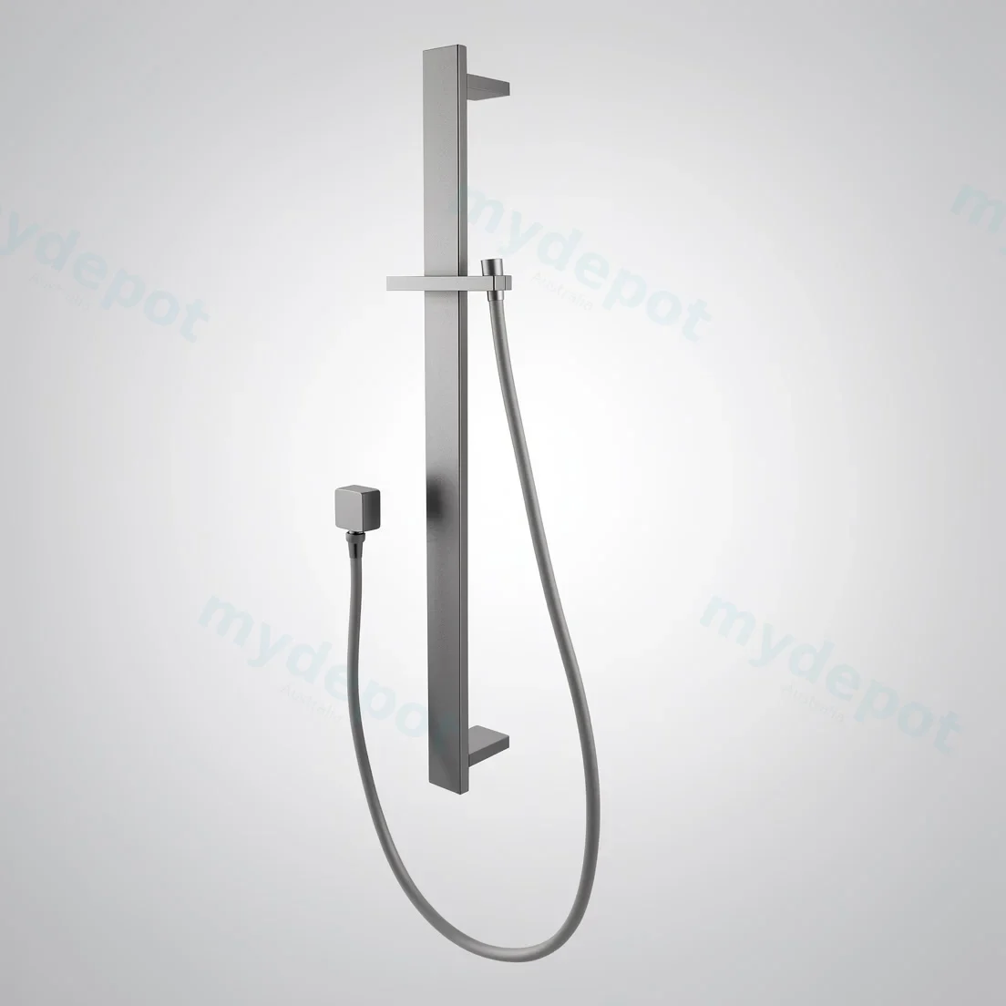 Square Brushed Nickel Sliding Shower Rail Without Handheld Shower(PVC Hose)