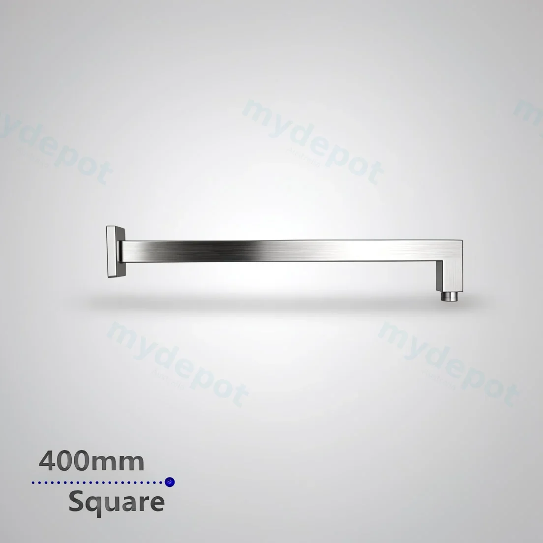 Square Brushed Nickel Wall Mounted Shower Arm 400mm