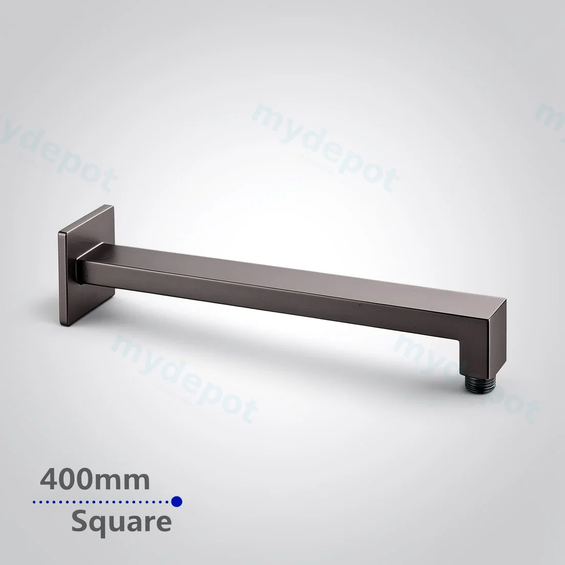 Square Gun Metal Grey Wall Mounted Shower Arm 400mm