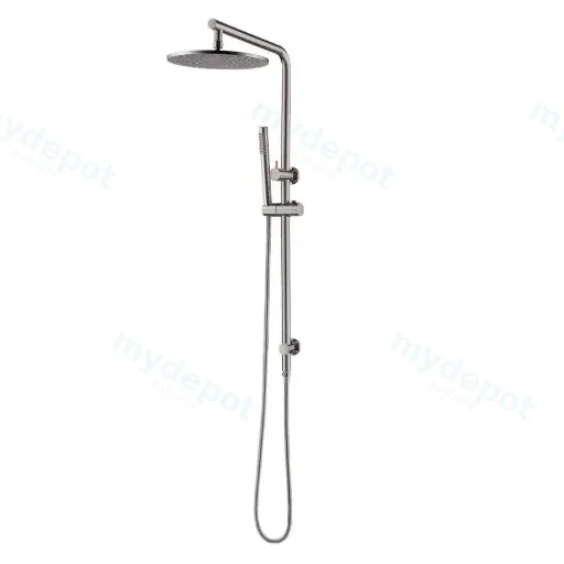 10'' Round Brushed Nickel Shower Station Top Water Inlet