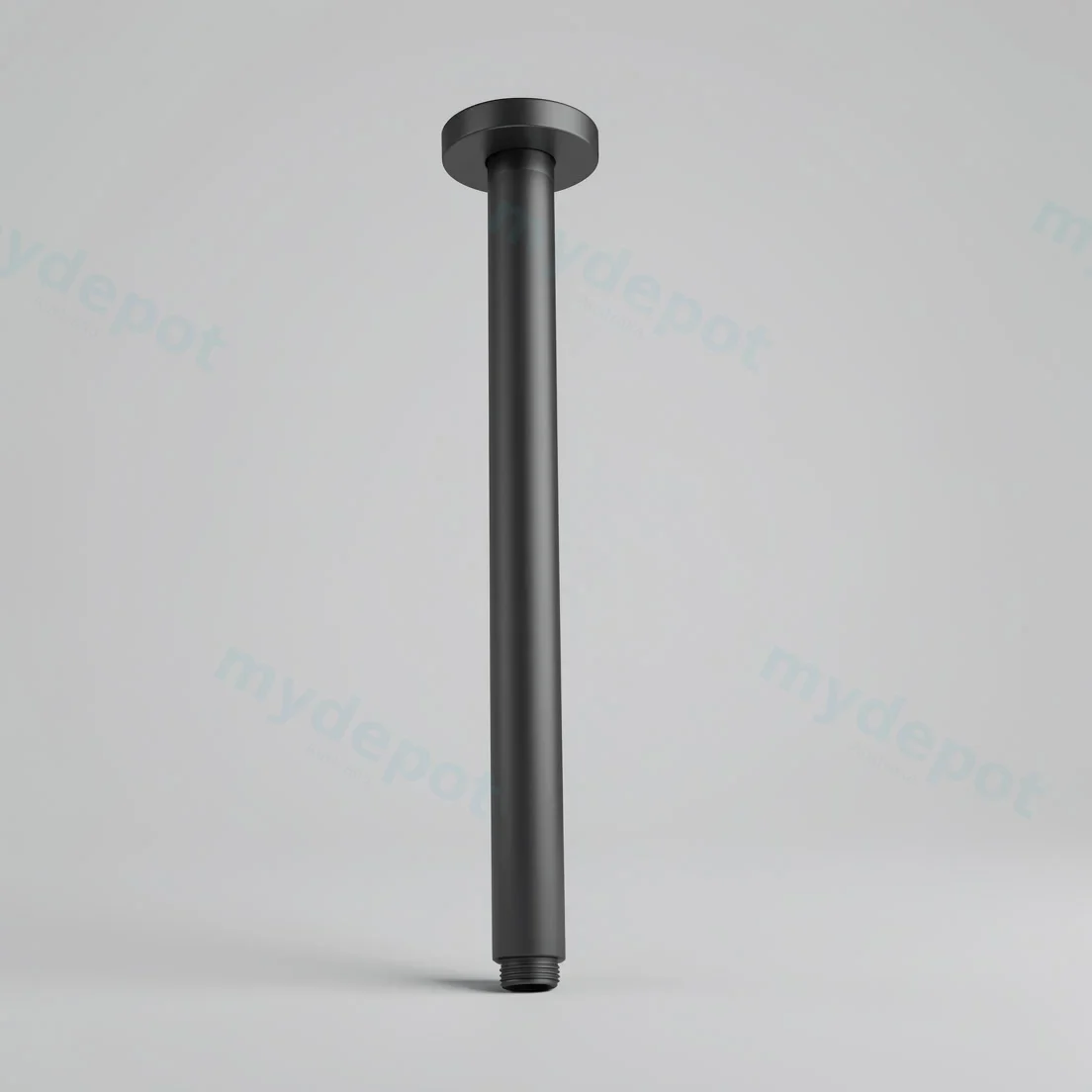 Round Gun Metal Grey Ceiling Shower Arm 400mm