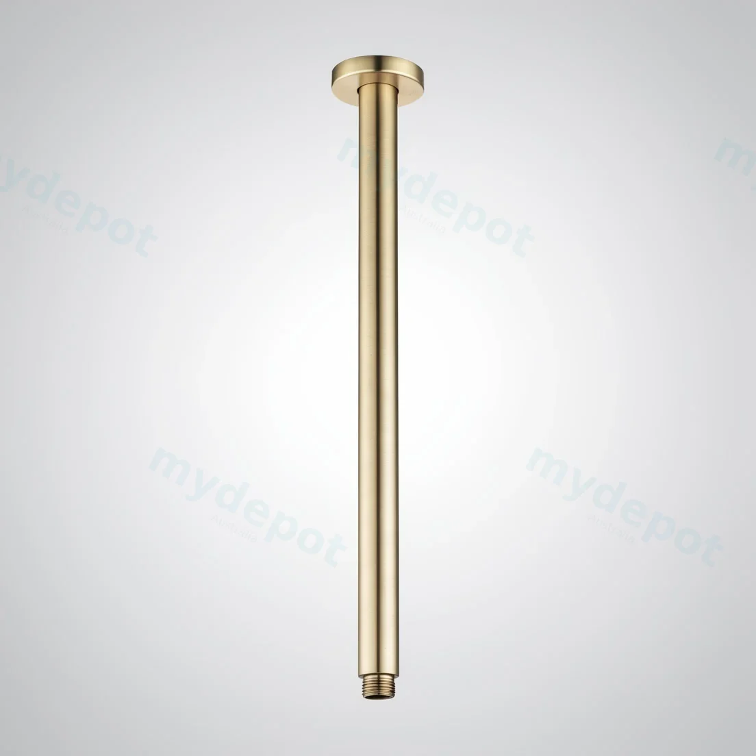 Round Light Brushed Brass Ceiling Shower Arm 400mm