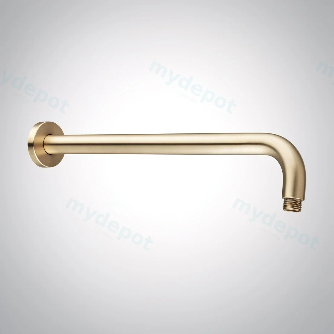 Round Light Brushed Brass Wall Straight Shower Arm 400mm