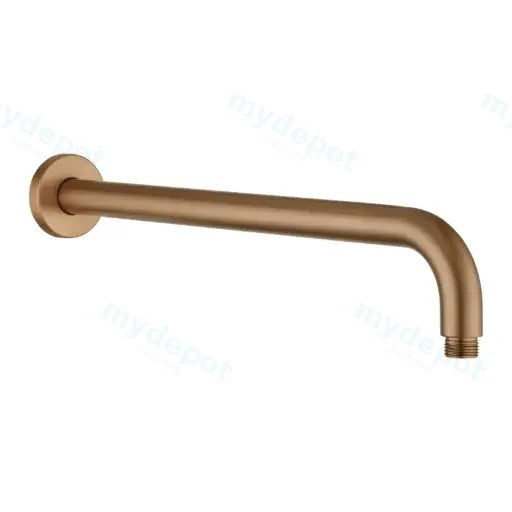Round Brushed Copper Wall Straight Shower Arm 400mm