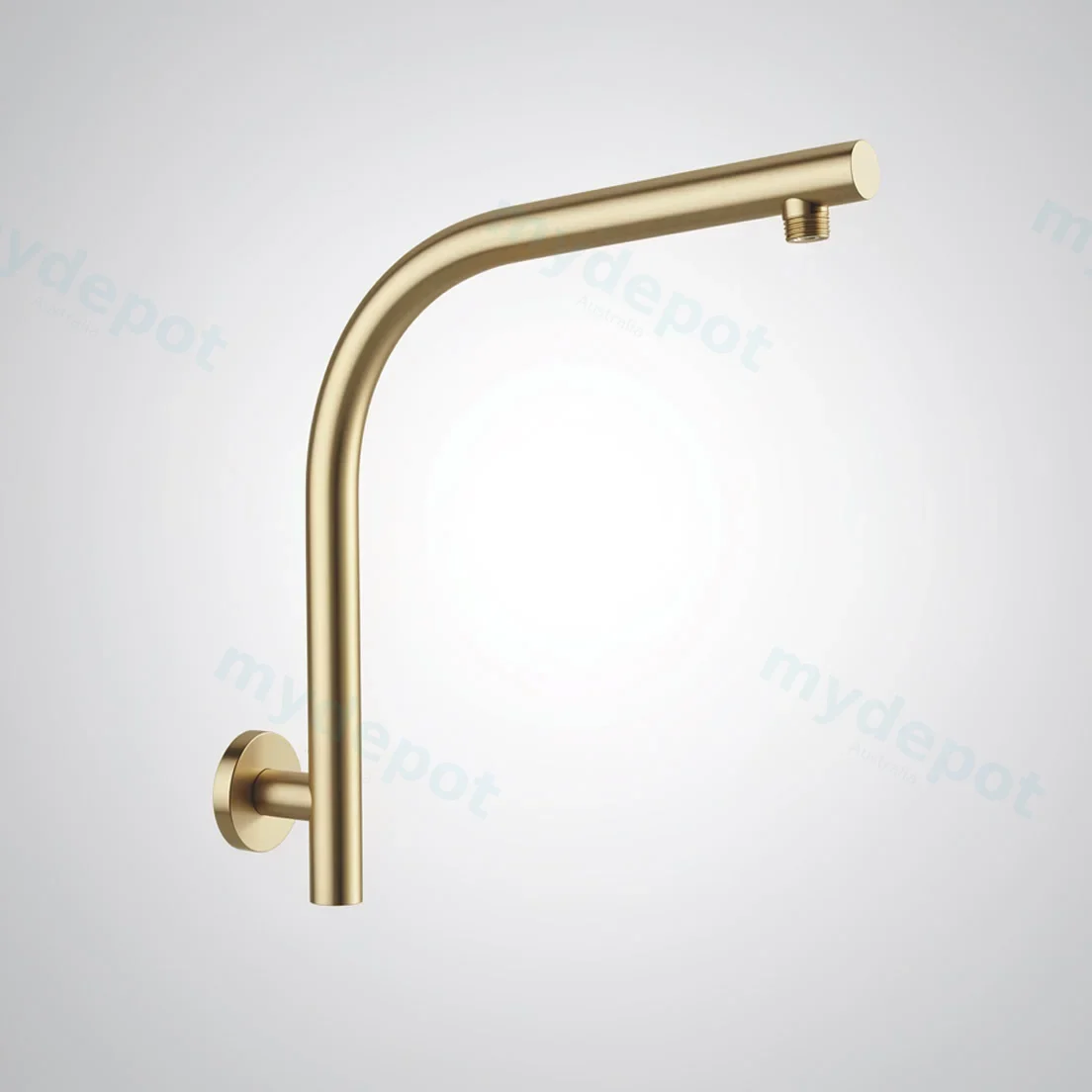 Round Brushed Brass Wall Mounted Shower Arm