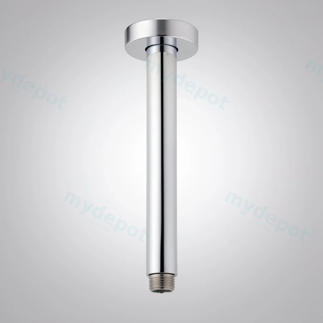 Round Brushed Nickel Ceiling Shower Arm 200mm
