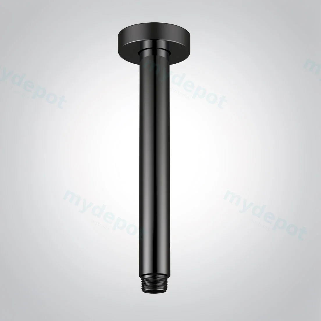 Round Gun Metal Grey Ceiling Shower Arm 200mm