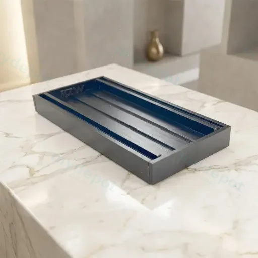 100*100*21mm Muses Brushed Black Ezy Flow Tile Insert Grate(Maximum 5600mm,80mm Waste)