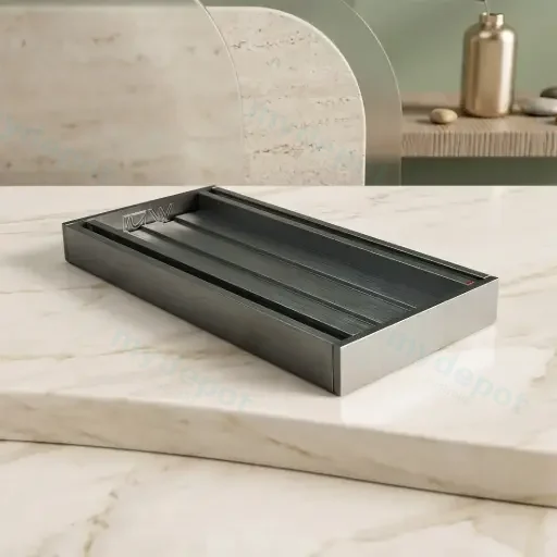 100*100*35mm Muses Gun Metal Grey Ezy Flow Tile Insert Grate(Maximum 5600mm,50mm Waste)