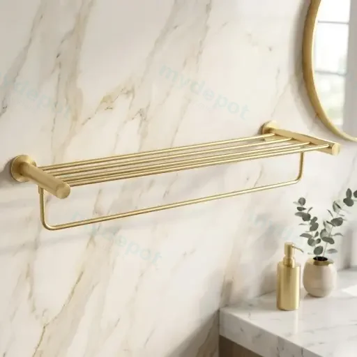 Brushed Brass Shower Shelf