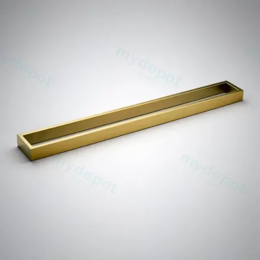 Cavallo Brushed Yellow Gold Square Single Towel Rail 600mm