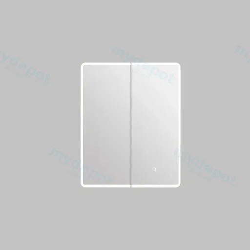 600*155*750mm Avola PVC LED Mirror Matte White Cabinet With LED Lights
