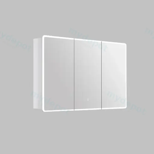1200*155*750mm Avola PVC LED Mirror Matte White Cabinet With LED Lights