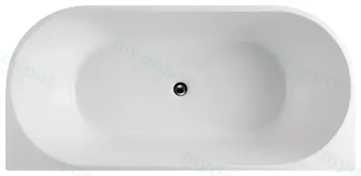 1700x800x580mm Dover Back To Wall Free Standing Bath None Overflow