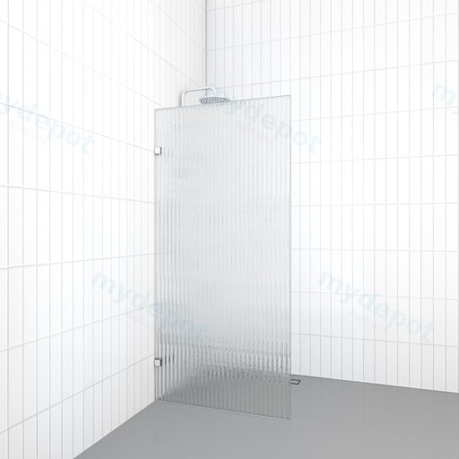 800-1200mm Shower Screen Walk In Fixed Panel Frameless 10mm Fluted Tempered Glass