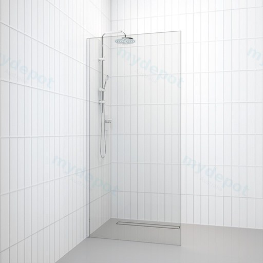 300-1200mm Shower Screen Walk In Fixed Panel Frameless 10mm Clear Tempered Glass Wall Channel