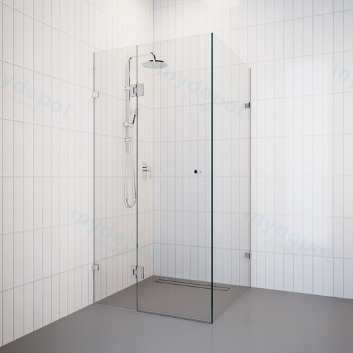 800-1200mm Shower Screen L Shape/Corner Pivot Door Frameless 10mm Tempered Glass