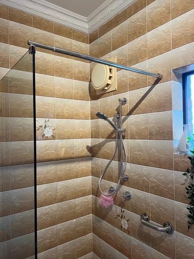 900-1200mm Shower Screen Walk In Fixed Panel Framed 6mm Clear Tempered Glass Support Bar Included
