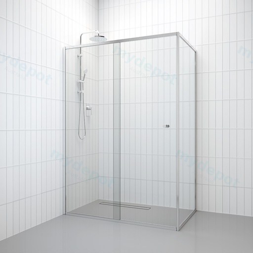 790-1210mm Shower Screen Return Panel Fixed Glass Panel Semi-Frameless 6mm Clear Tempered Glass