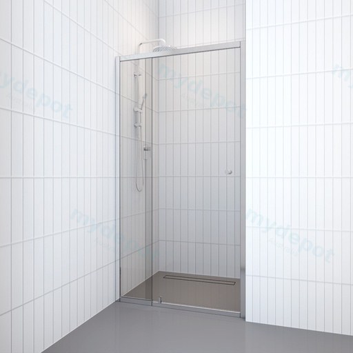 850-1250mm Shower Screen Wall to Wall Pivot Door Semi-Frameless 6mm Clear Tempered Glass Premium Finishes