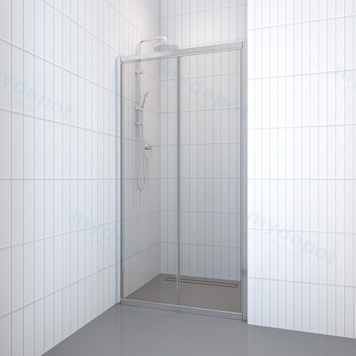 700-820mm Shower Screen Wall to Wall Bi-Fold Door Semi-Frameless 6mm Tempered Glass