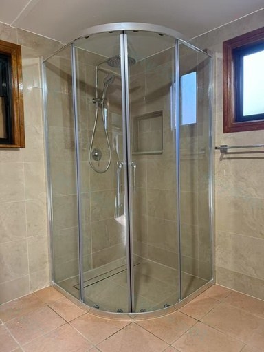 800-1000mm Shower Screen Curved Corner Sliding Door Semi-Frameless 6mm Tempered Glass