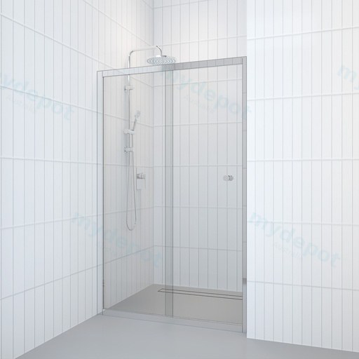 920-1750mm Shower Screen Wall to Wall Sliding Door Semi-Frameless 6mm Clear Tempered Glass