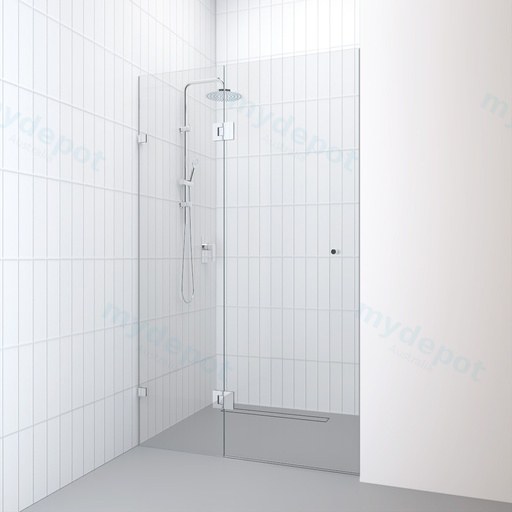 800-1200mm Shower Screen Half Panel Fixed Glass Panel Semi-Frameless 6mm Tempered Glass