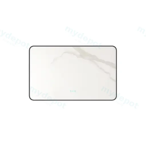 Maia Series 1200x750x45mm Matt Black Square LED Mmirror