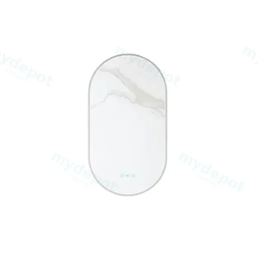 Maia Series 500x900x45mm Brushed Nickel Oval LED Mirror