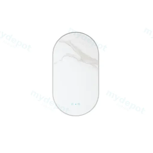 Maia Series 500x900x45mm Gun Metal Oval LED Mirror
