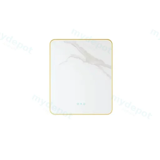 Maia Series 600x750x45mm Brushed Gold Sqaure LED Mirror