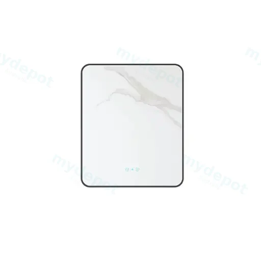 Maia Series 600x750x45mm Matt Black Sqaure LED Mirror