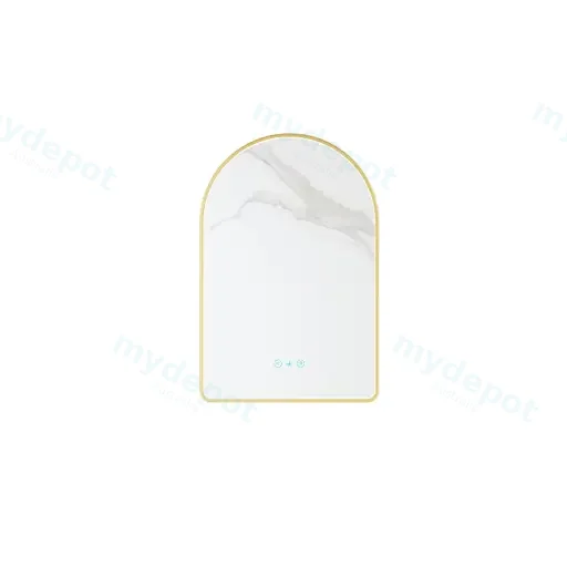Maia Series 600x900x45mm Brushed Gold Arch LED Mirror