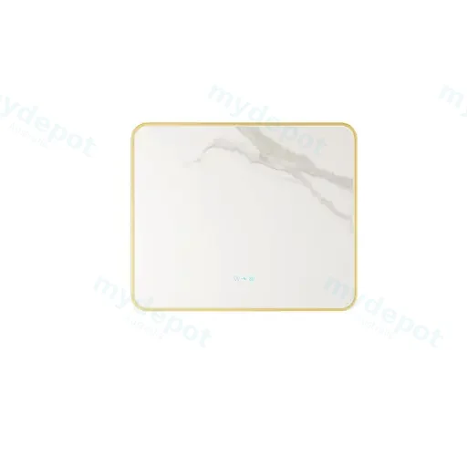 Maia Series 900x750x45mm Brushed Gold Square LED Mmirror