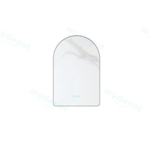 Maia Series 600x900x45mm Gun Metal Arch LED Mirror
