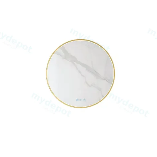 Maia Series 750x750x45mm Brushed Gold Round LED Mirror