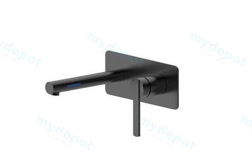 Matt Black Wall Basin Mixer With LED