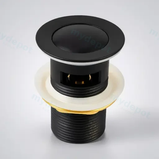 Matt Black 32/40mm Solid Brass Basin Pop Up Waste with Overflow