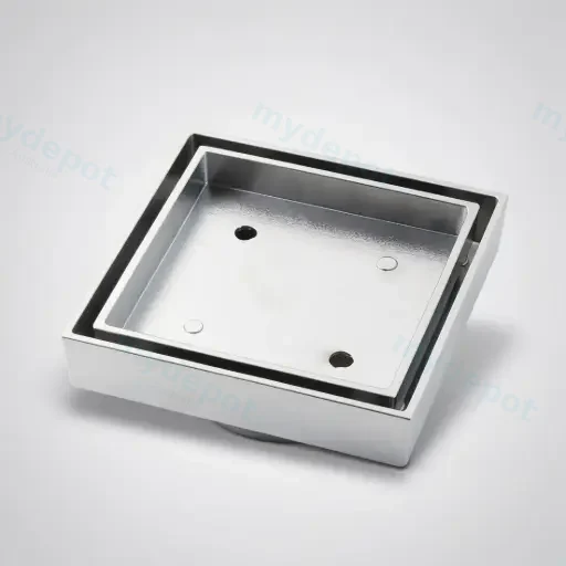 Nana 115x115mm Brass Chrome Smart Tile Insert Floor Waste Shower Grate Drain