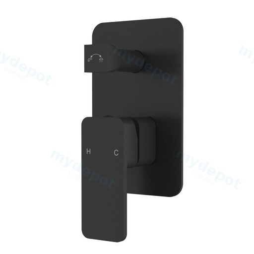 Nova Wall Mixer with Diverter Matt Black