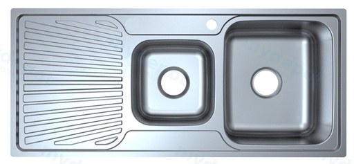 Otus 1 & 1/2 Bowl Single Drainer Sink Abovemount One Tap Hole Right Hand Bowl 1080 x 480 x178mm(304 Stainless Steel)