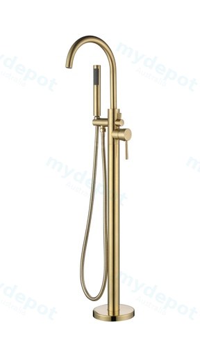 Otus Free Standing bath mixer with hand shower Brushed Gold