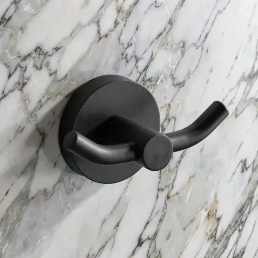 Otus Round Double Robe Hook(Matt Black)