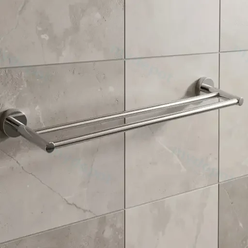 Otus Round Double Towel Rail 600mm(Chrome)